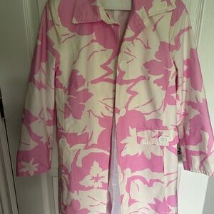 Floral Pink and White Women's Coat